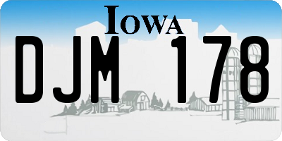 IA license plate DJM178