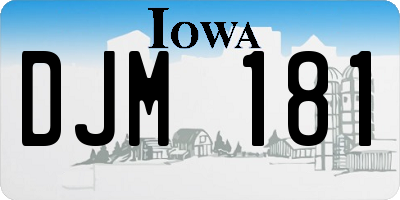 IA license plate DJM181