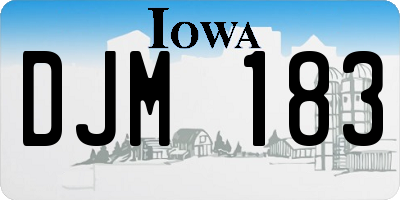 IA license plate DJM183
