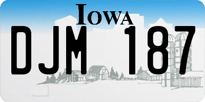 IA license plate DJM187