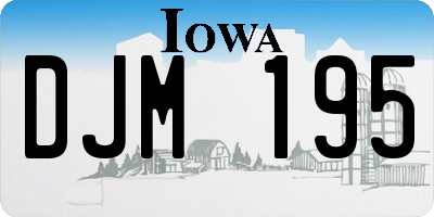 IA license plate DJM195
