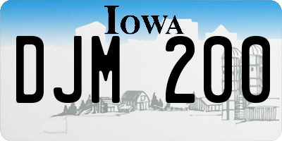 IA license plate DJM200