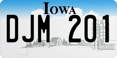 IA license plate DJM201