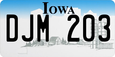 IA license plate DJM203