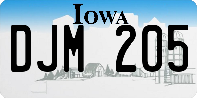 IA license plate DJM205