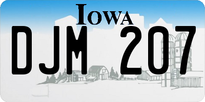 IA license plate DJM207