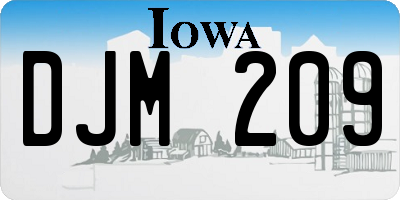 IA license plate DJM209