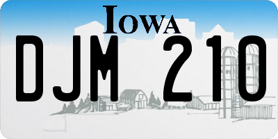 IA license plate DJM210
