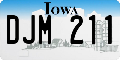 IA license plate DJM211