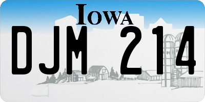 IA license plate DJM214