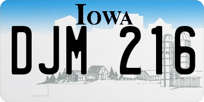 IA license plate DJM216