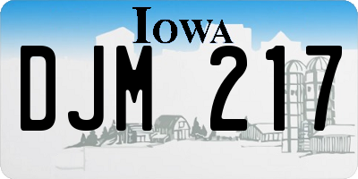 IA license plate DJM217