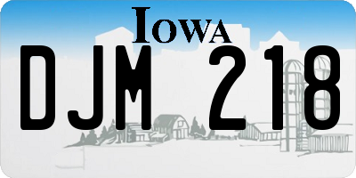 IA license plate DJM218