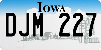 IA license plate DJM227