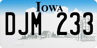 IA license plate DJM233