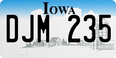 IA license plate DJM235