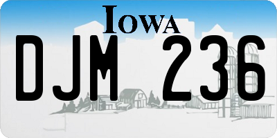 IA license plate DJM236