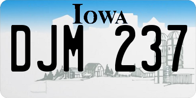 IA license plate DJM237
