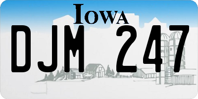 IA license plate DJM247