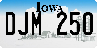 IA license plate DJM250