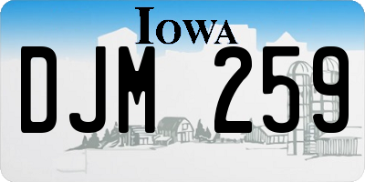 IA license plate DJM259