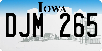 IA license plate DJM265