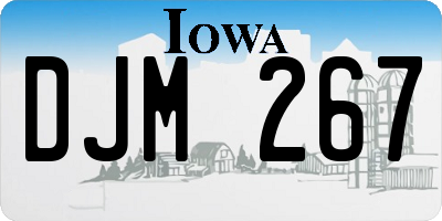 IA license plate DJM267