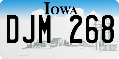 IA license plate DJM268