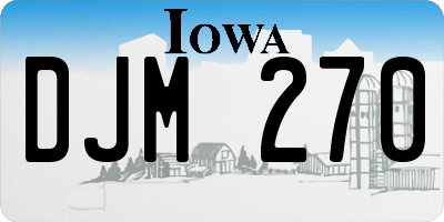 IA license plate DJM270