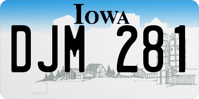 IA license plate DJM281