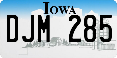 IA license plate DJM285