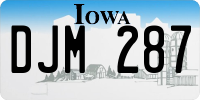 IA license plate DJM287
