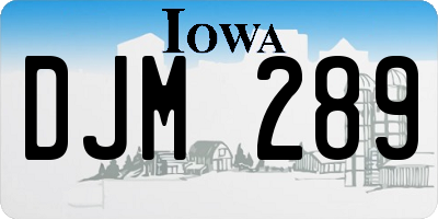 IA license plate DJM289
