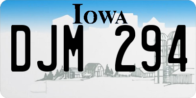 IA license plate DJM294