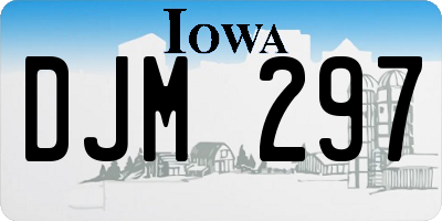 IA license plate DJM297