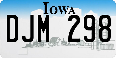 IA license plate DJM298