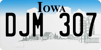 IA license plate DJM307