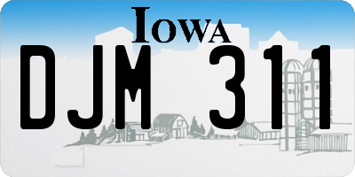 IA license plate DJM311