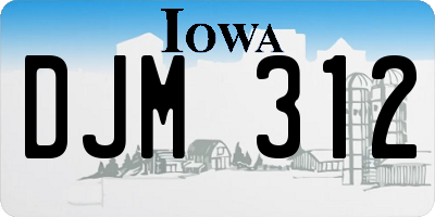 IA license plate DJM312