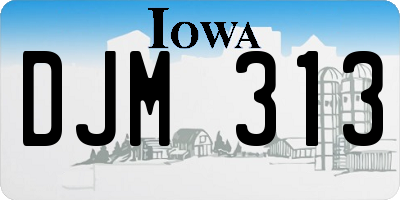 IA license plate DJM313