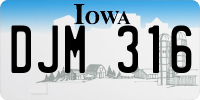 IA license plate DJM316