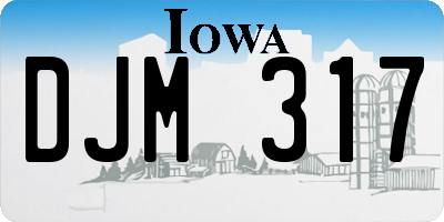IA license plate DJM317
