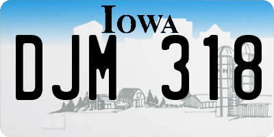 IA license plate DJM318