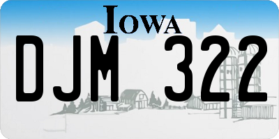 IA license plate DJM322