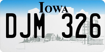 IA license plate DJM326
