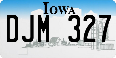 IA license plate DJM327