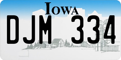 IA license plate DJM334