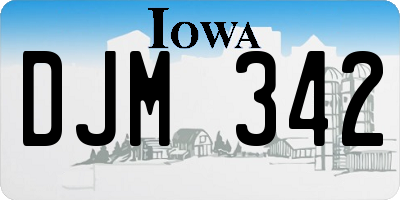 IA license plate DJM342
