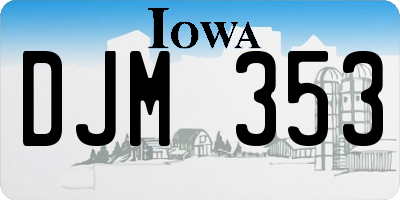 IA license plate DJM353