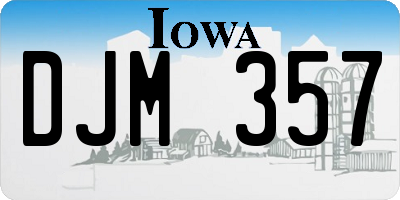 IA license plate DJM357